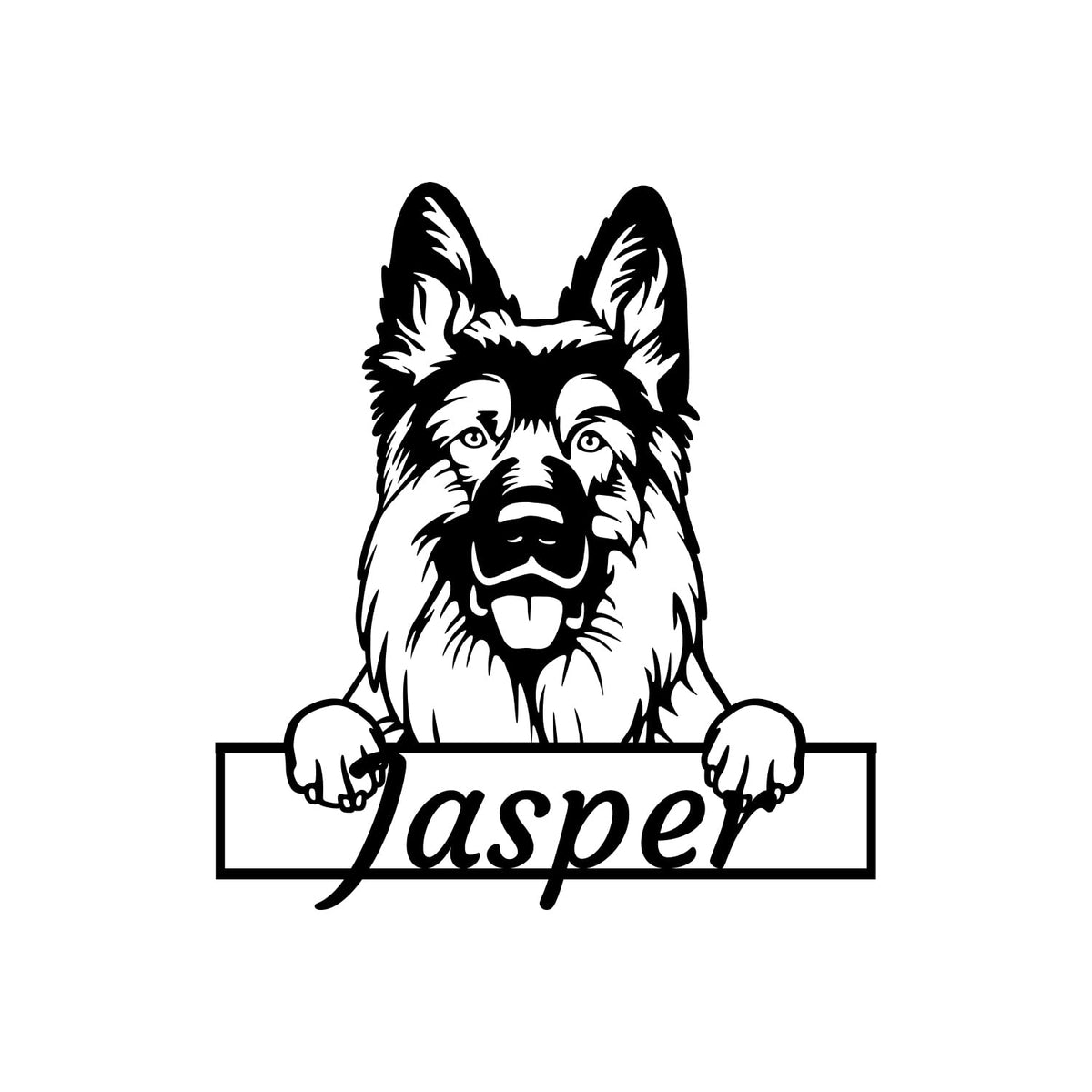 Dog Signs Metal Customized German Shepherd dog house sign close up