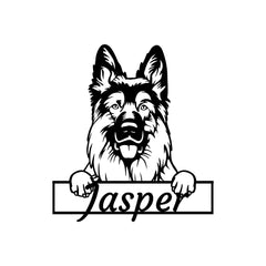 Dog Signs Metal Customized German Shepherd dog house sign close up