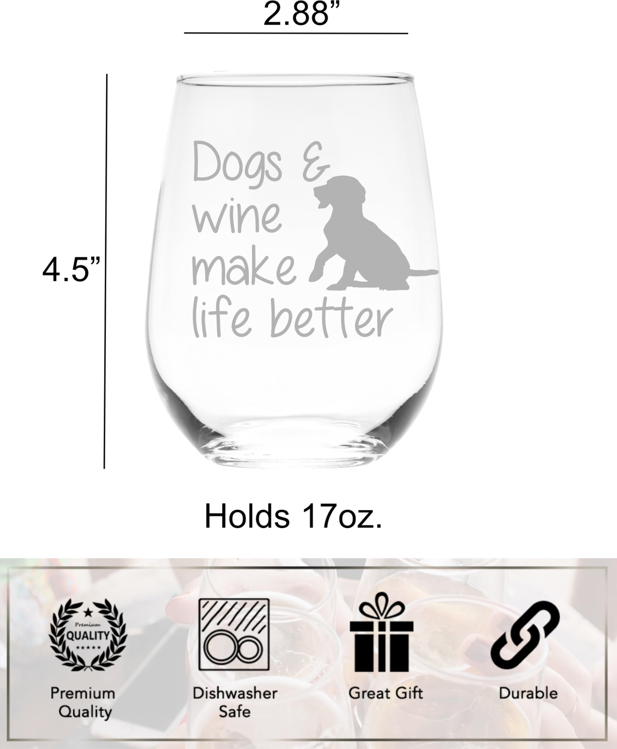 Stable base stemless wine glass for everyday use