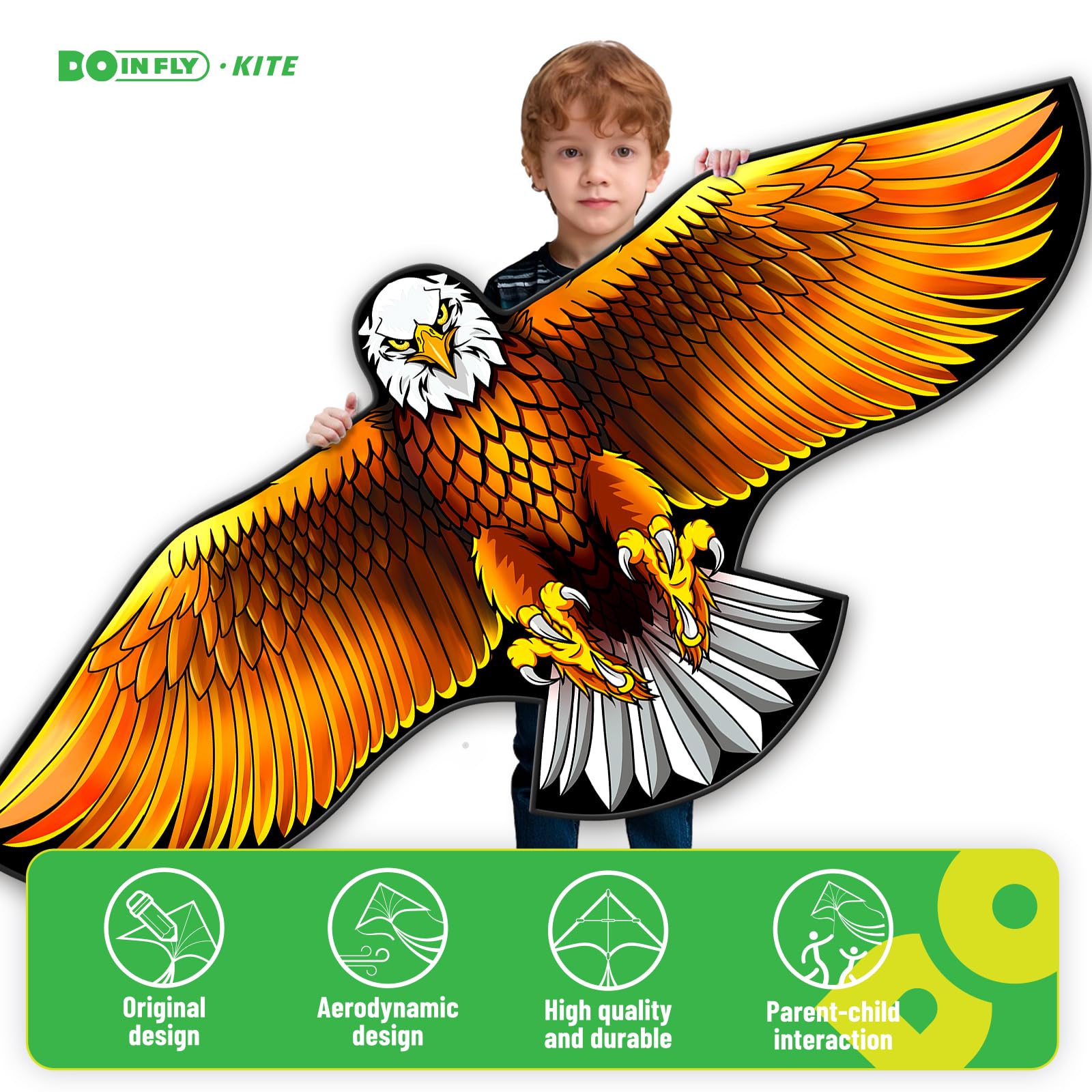 Eagle Kite from Doinfly Eagle & Snake Kite Set ready for flight