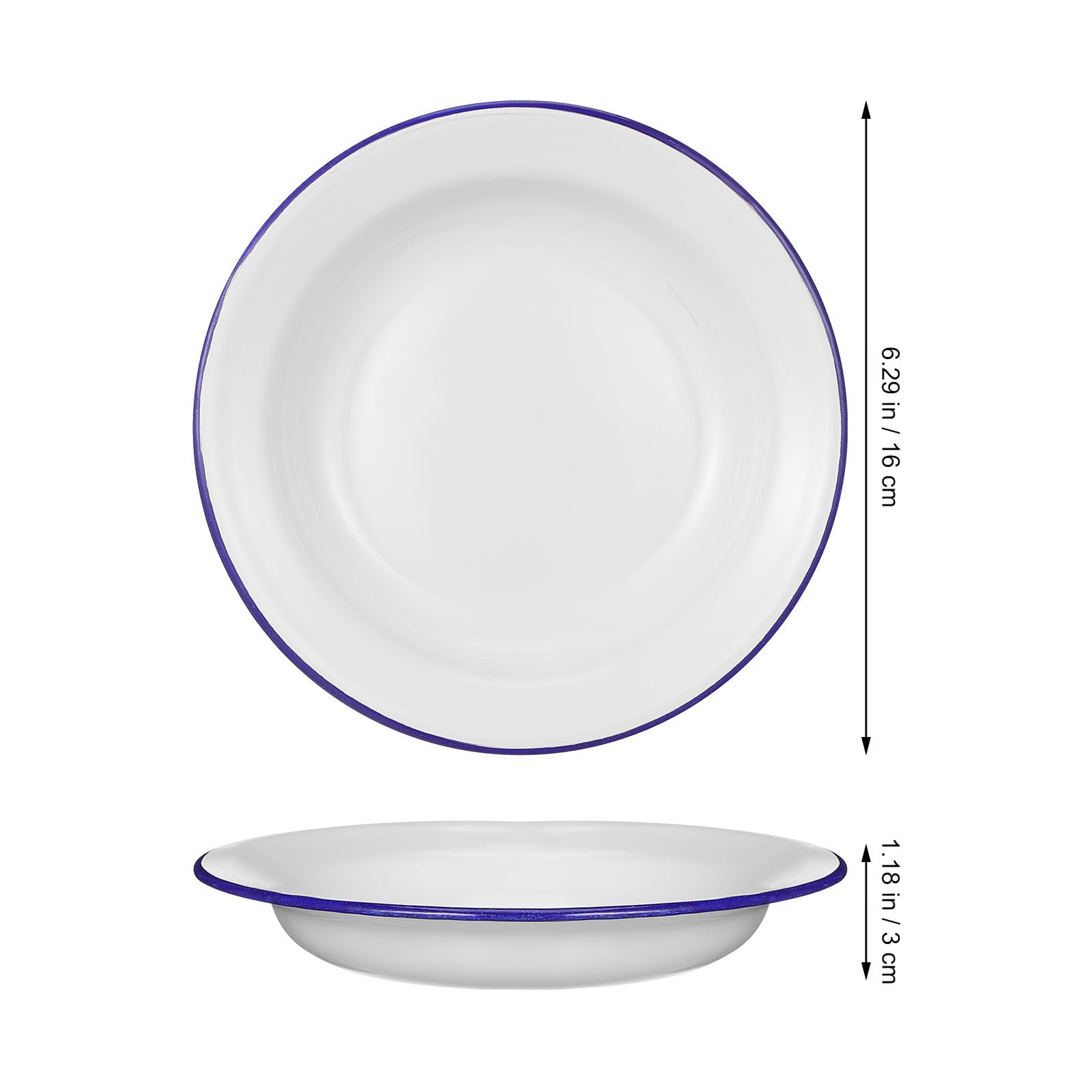 Stackable enamel plates for daily use