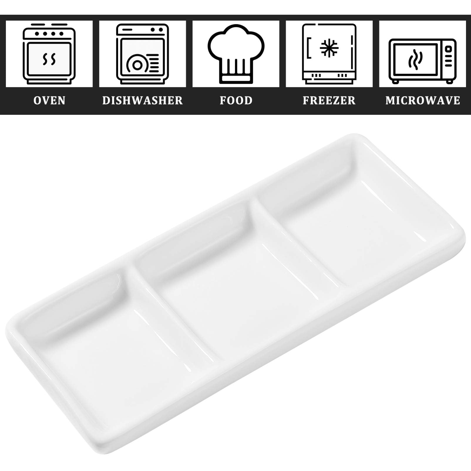 2-piece ceramic serving platters for sauces dips condiments