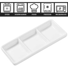 2-piece ceramic serving platters for sauces dips condiments