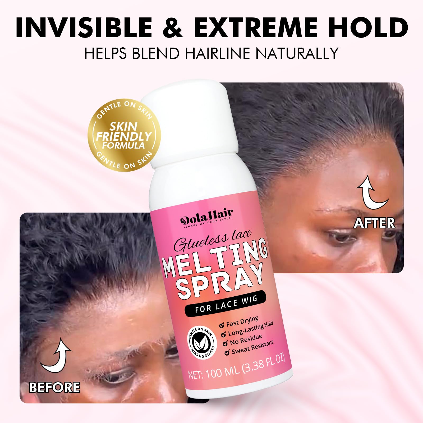 Edge protection during wig wear with lace melt spray