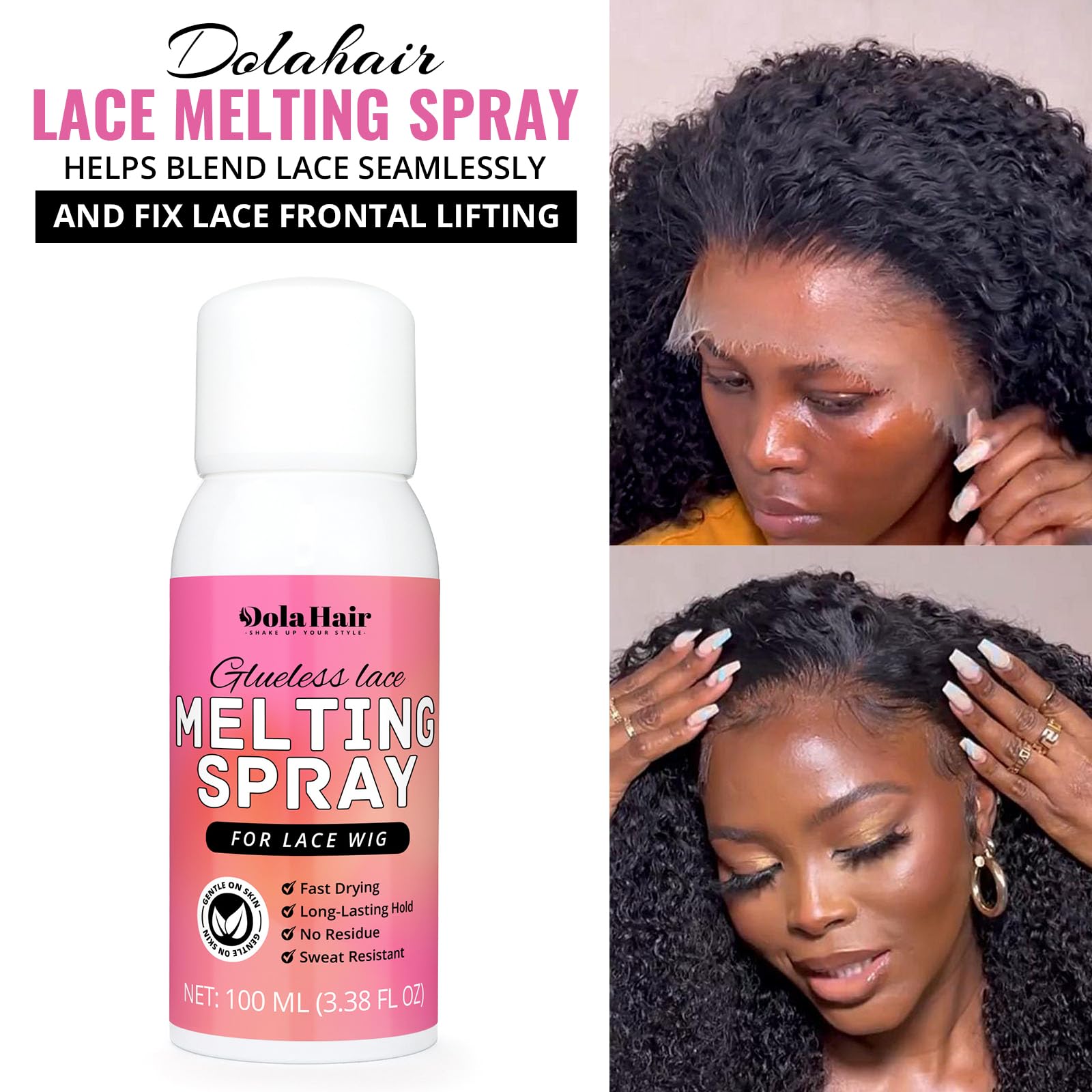 Transparent low viscosity resin spray for wigs and lace