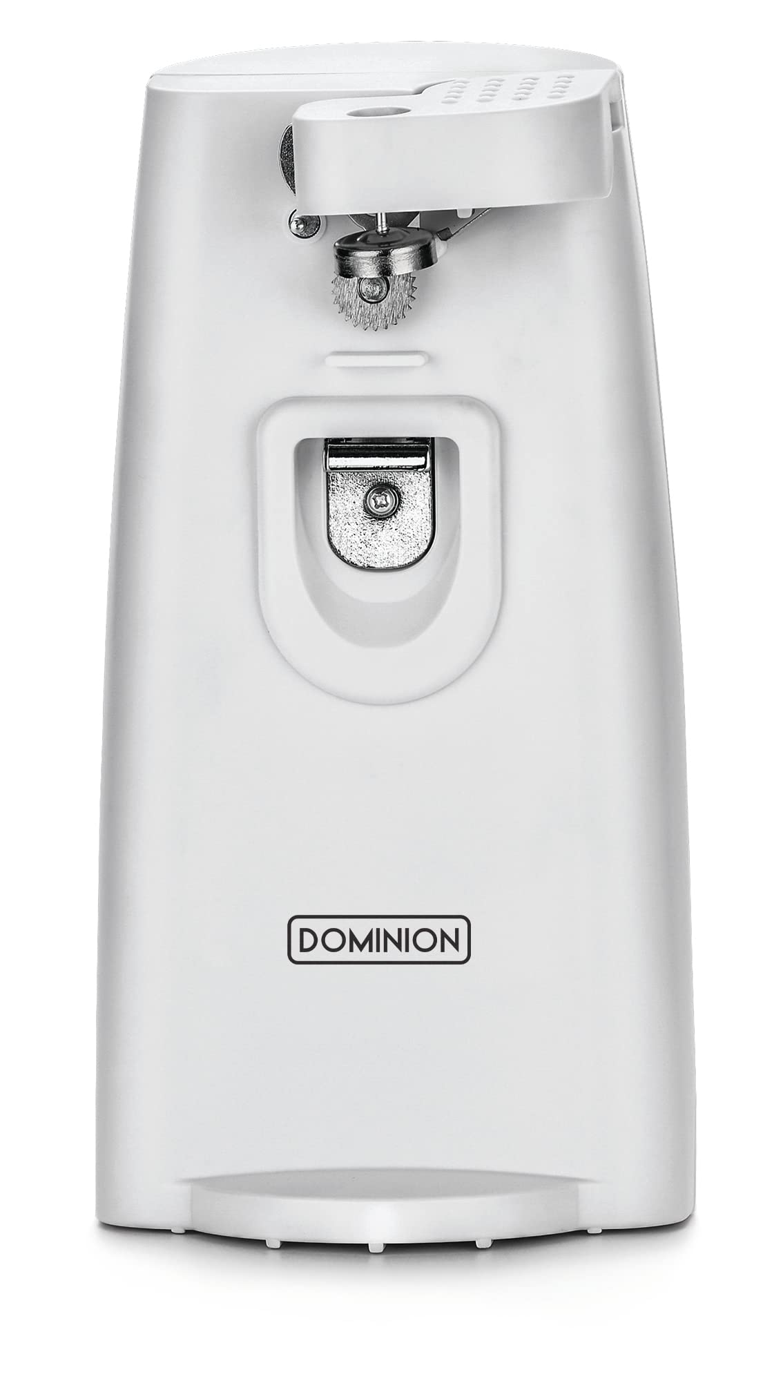 Dominion Tall Electric Can Opener with built-in knife sharpener and cord storage