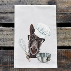 Donkey flour sack towel handmade in Western NC workshop