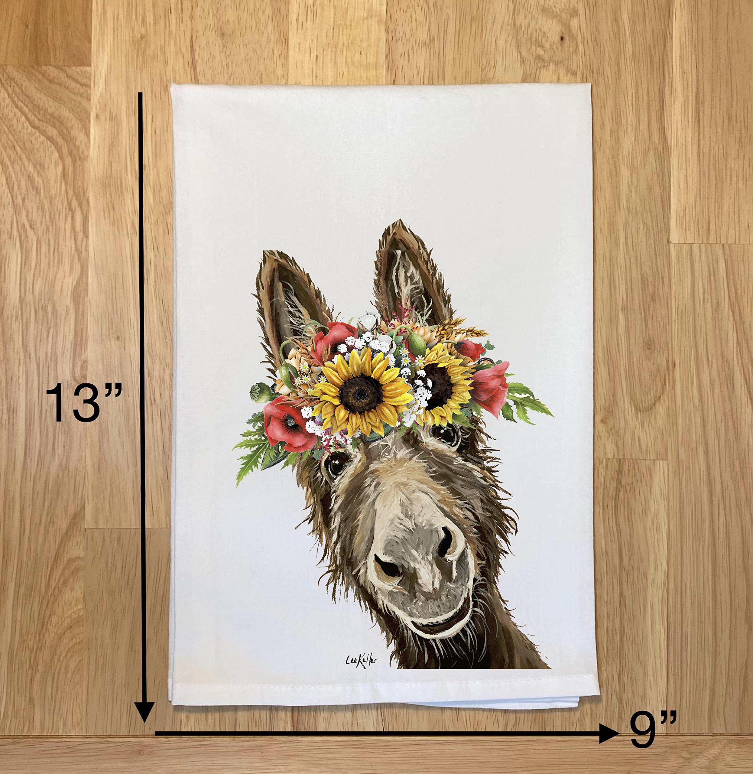 Hand printed towel from NC workshop for fall kitchen decor