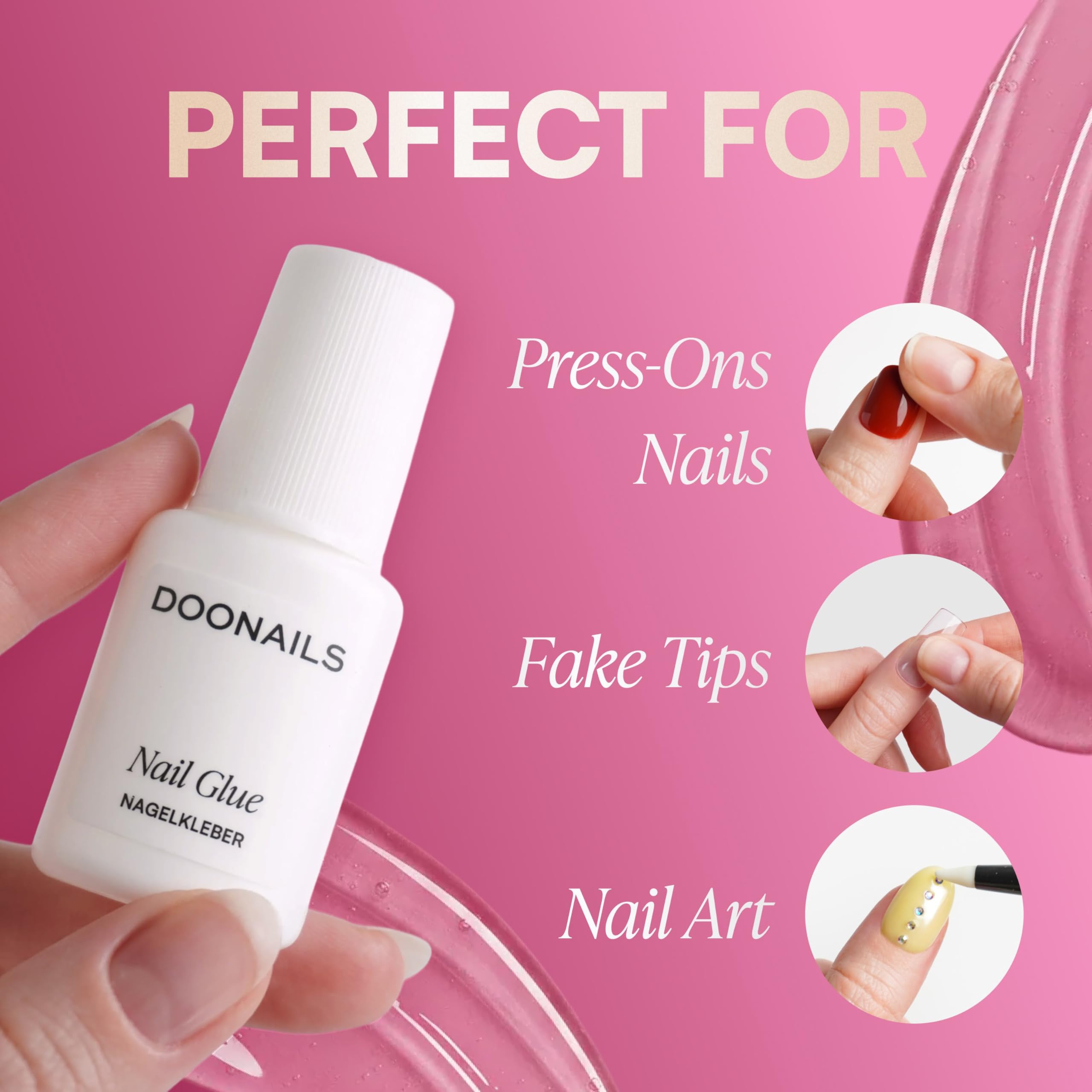 DOONAILS fast-drying nail glue for on-the-go use