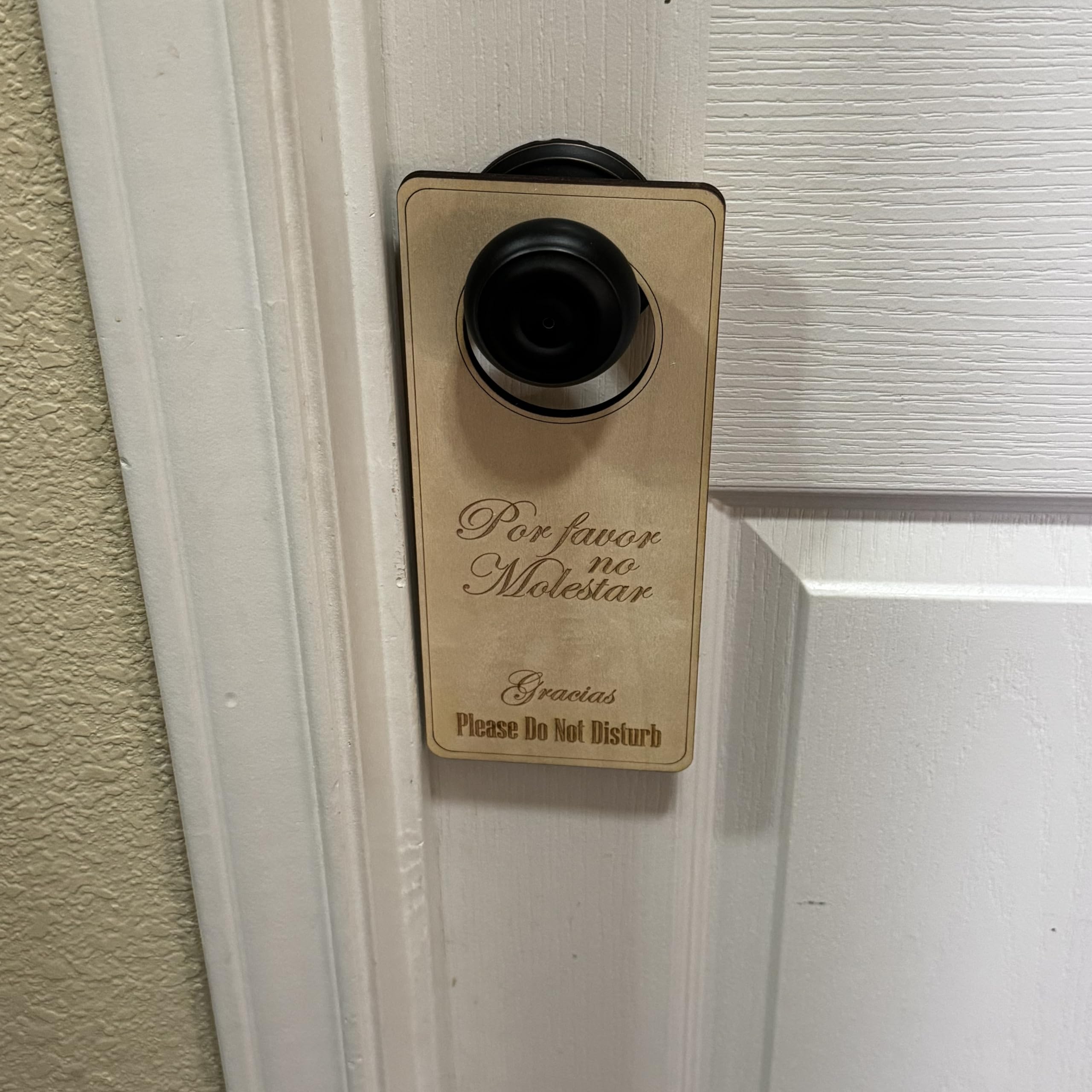 Spanish language door sign for bedrooms bathrooms and entries