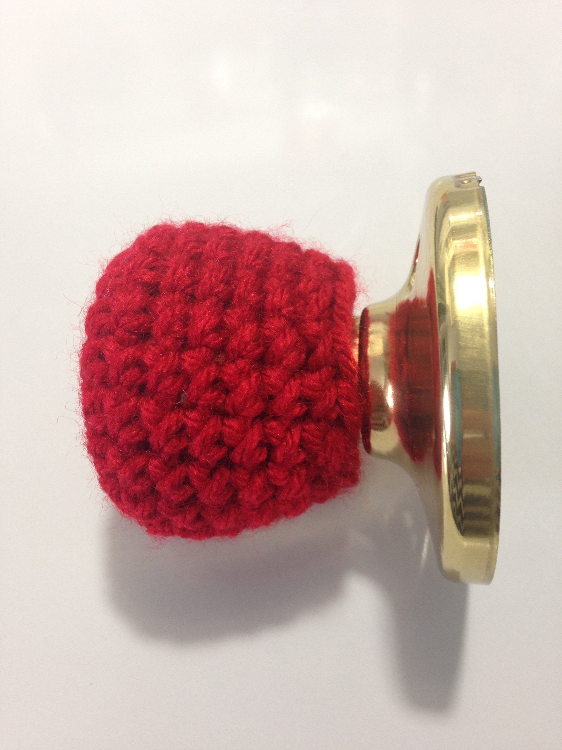 Handmade crochet doorknob cover in red