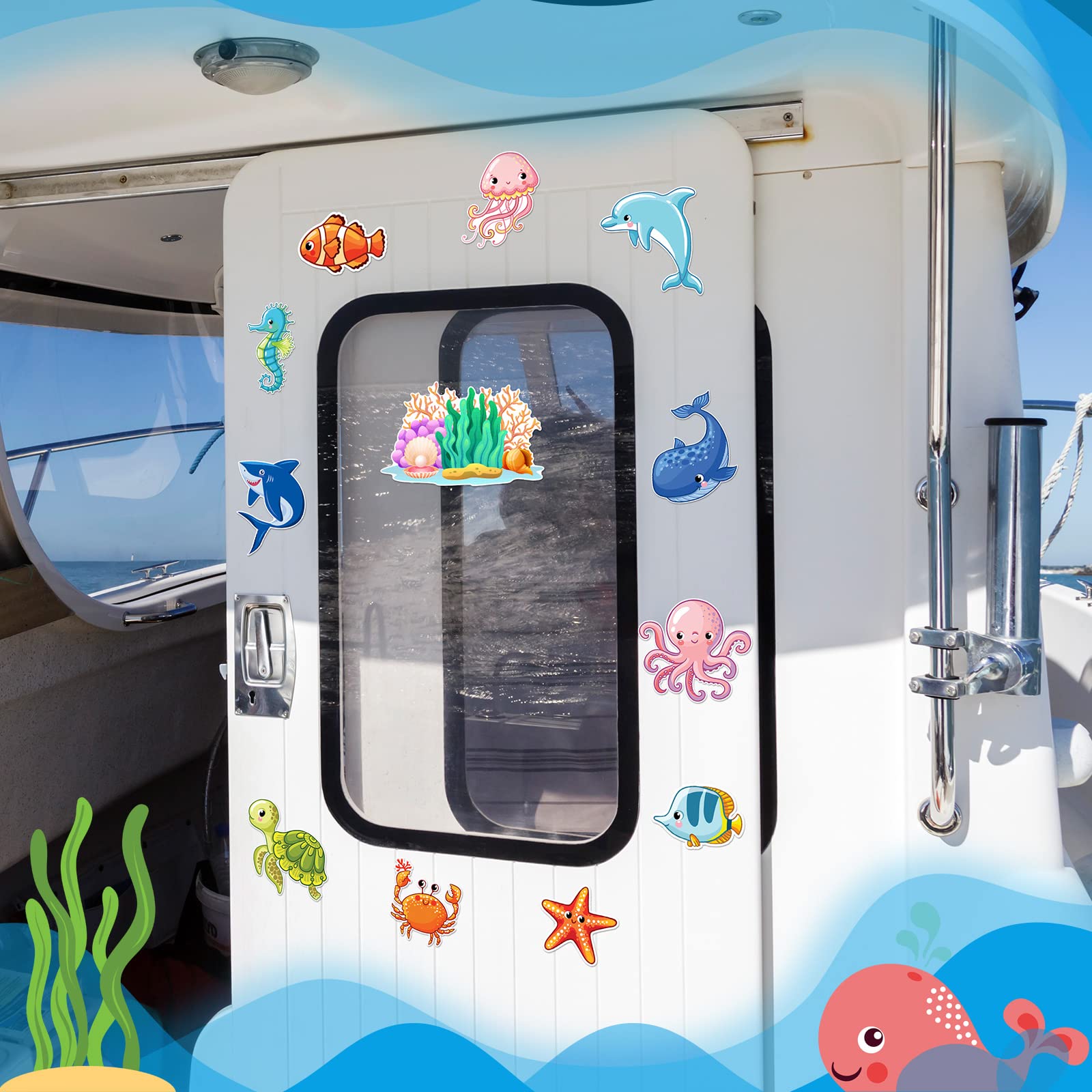 Blue Leifide cruise door magnets for birthday decor