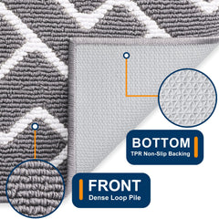 OLANLY door mat low-profile entryway grey