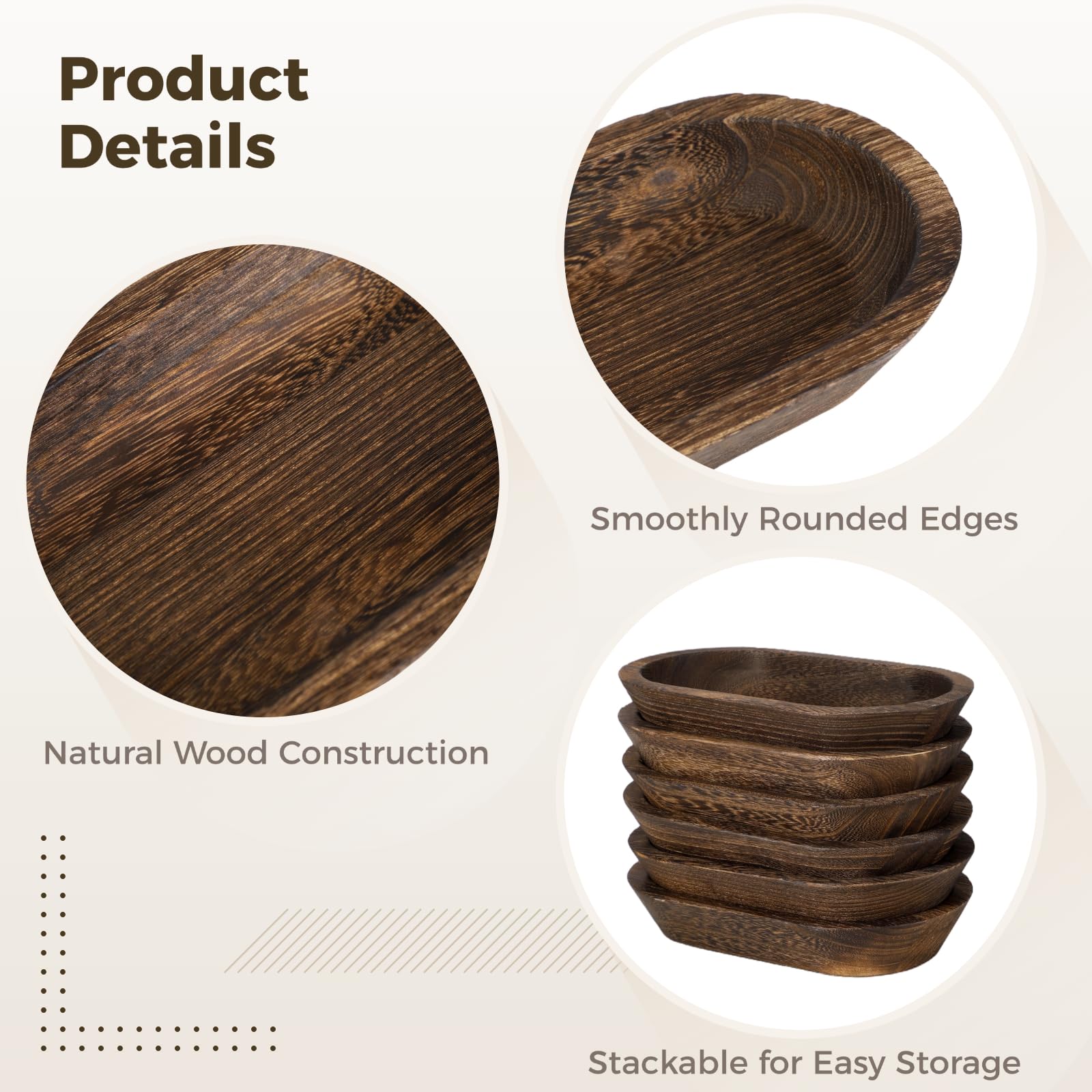 six-piece dough bowls set natural wood grain