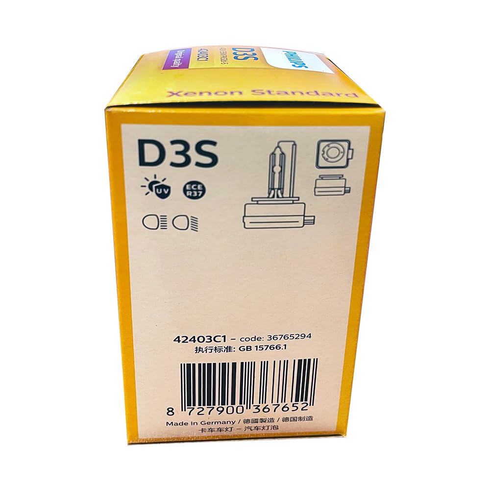 DOT Germany compliant Philips D3S XenStart HID bulb