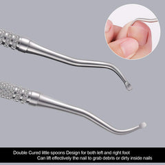Two-ended ingrown toenail file for outer and inner edges