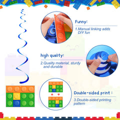 double hanging swirl building blocks decoration close up