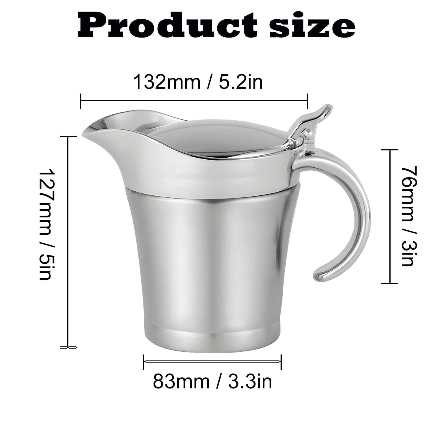 Double insulated gravy boat ready for hot or cold sauces