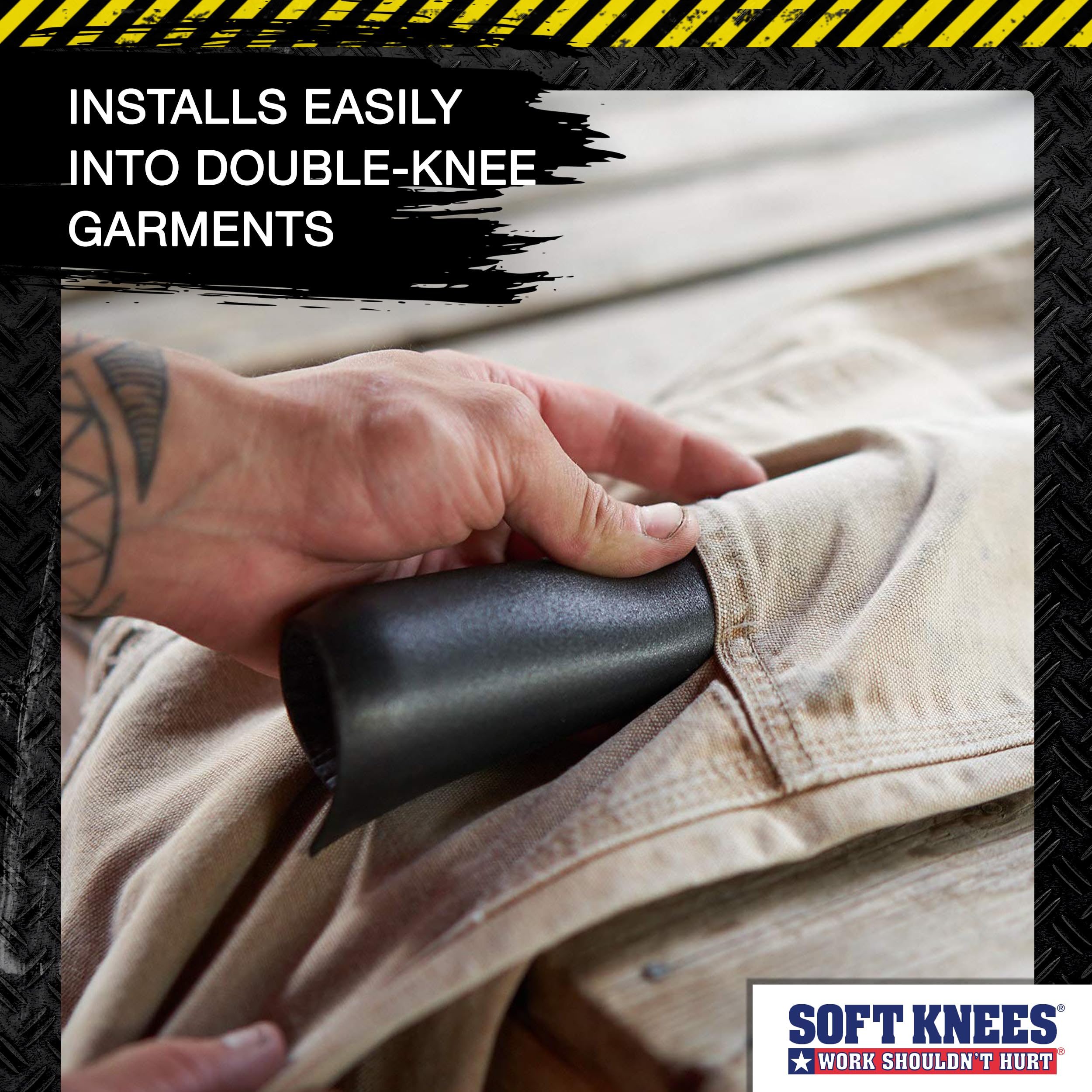 Insulating knee pad inserts for cold damp surfaces on job sites
