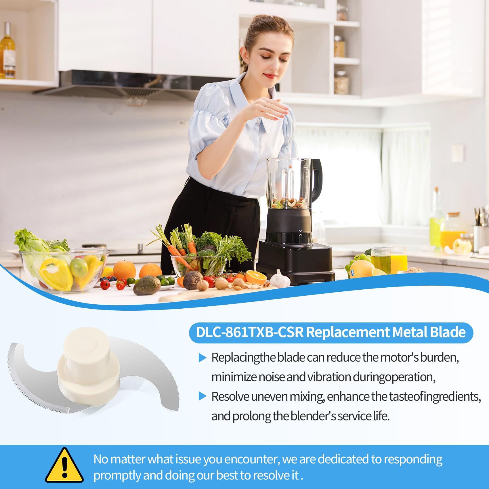 Double-layer reverse design chopping blade for 11-Cup processors
