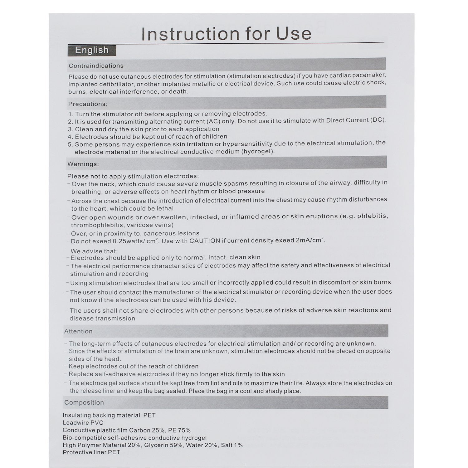 Double sealed 44-piece pack of tens electrode pads