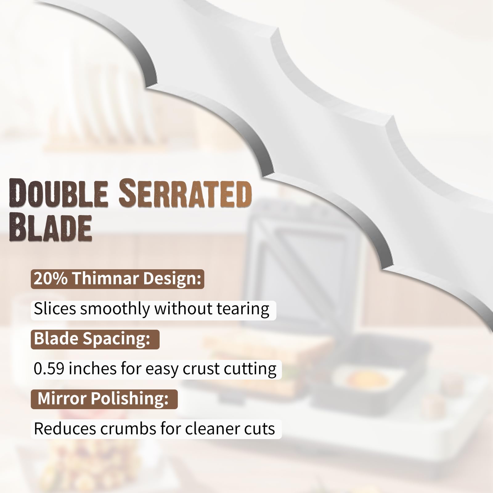 Left handed bread knife design for easy use
