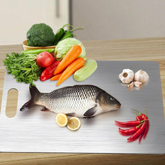 Back and front sides of Titanium Cutting Board for Kitchen for meat and produce