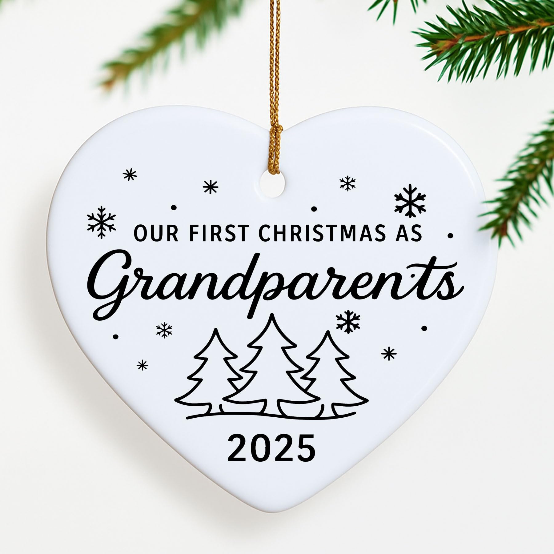 3x2.8 inch grandparent ornament with golden string