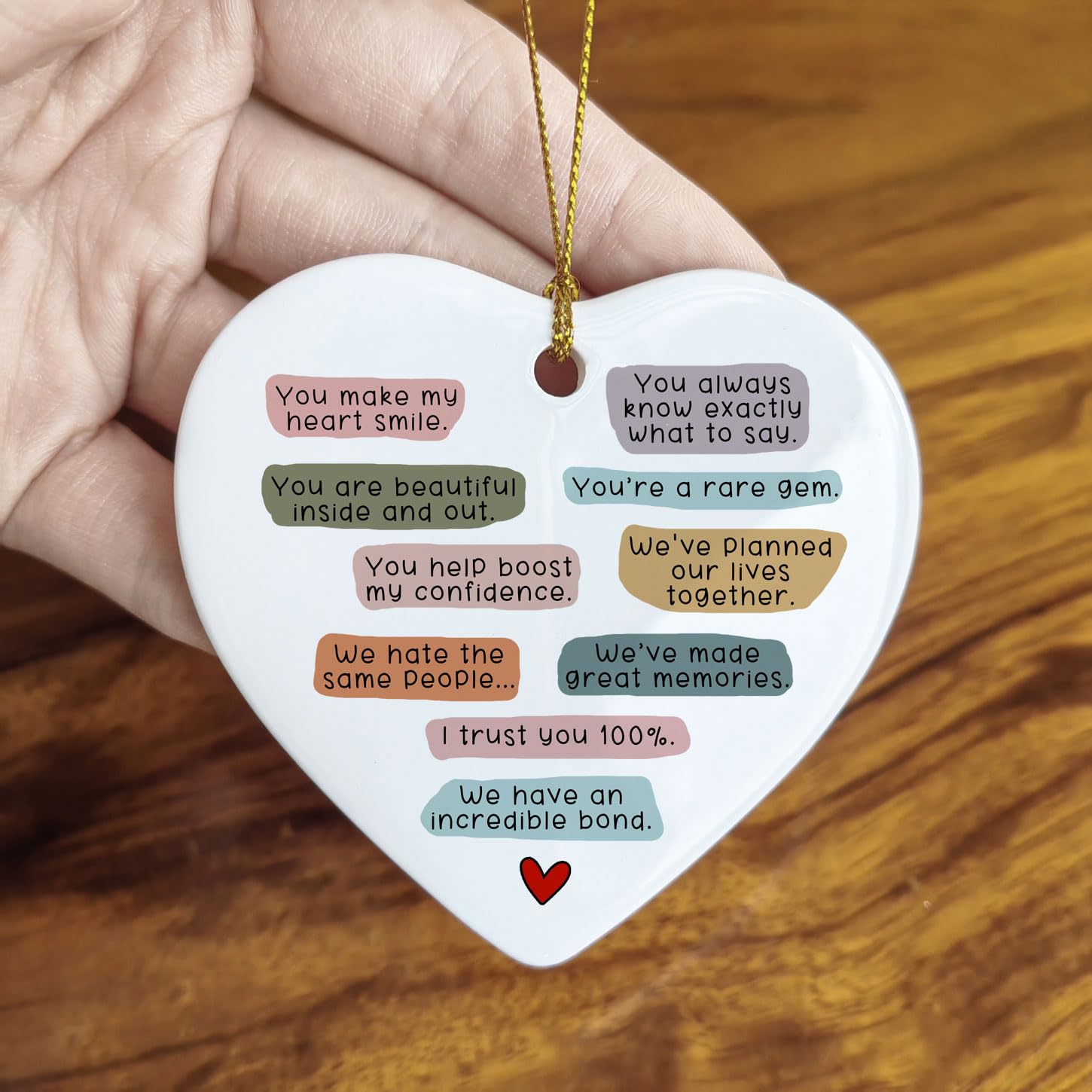 Gift box ready heart ornament
