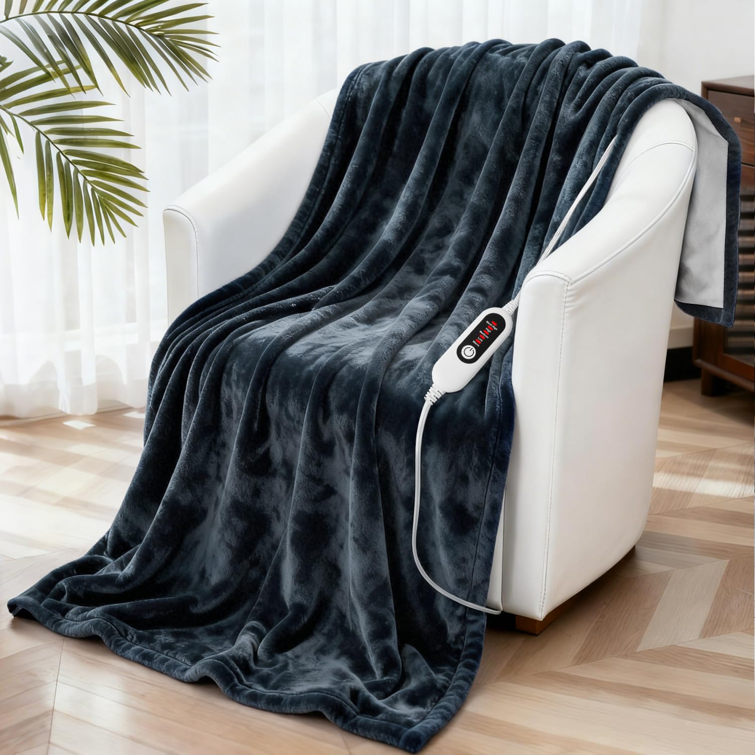 Multi-functional heated blanket for home office and travel