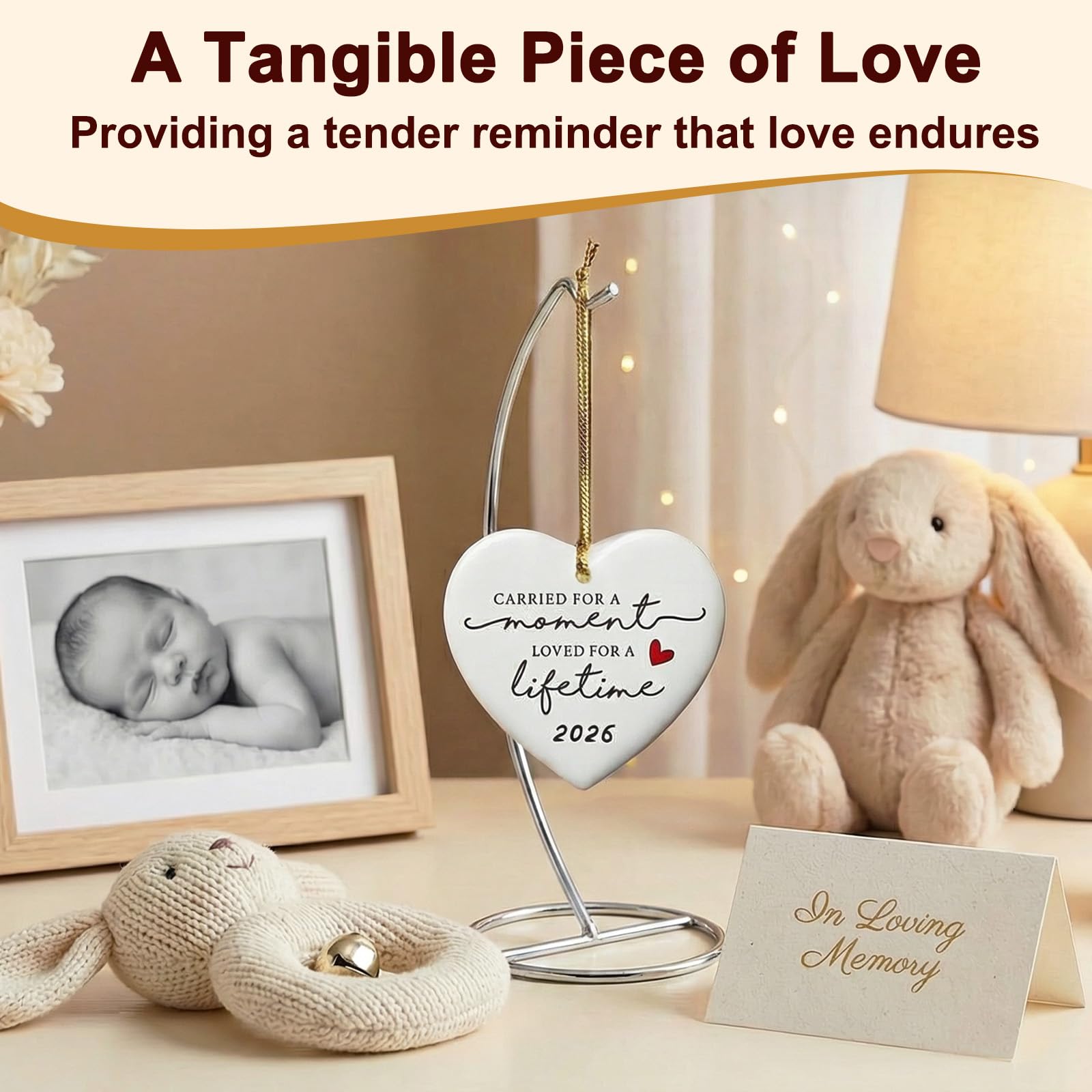 Double-sided memorial print on ceramic ornament