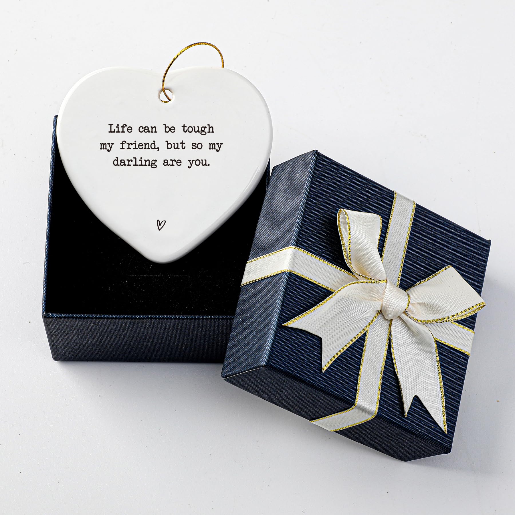 Double-sided printing on ceramic heart keepsake