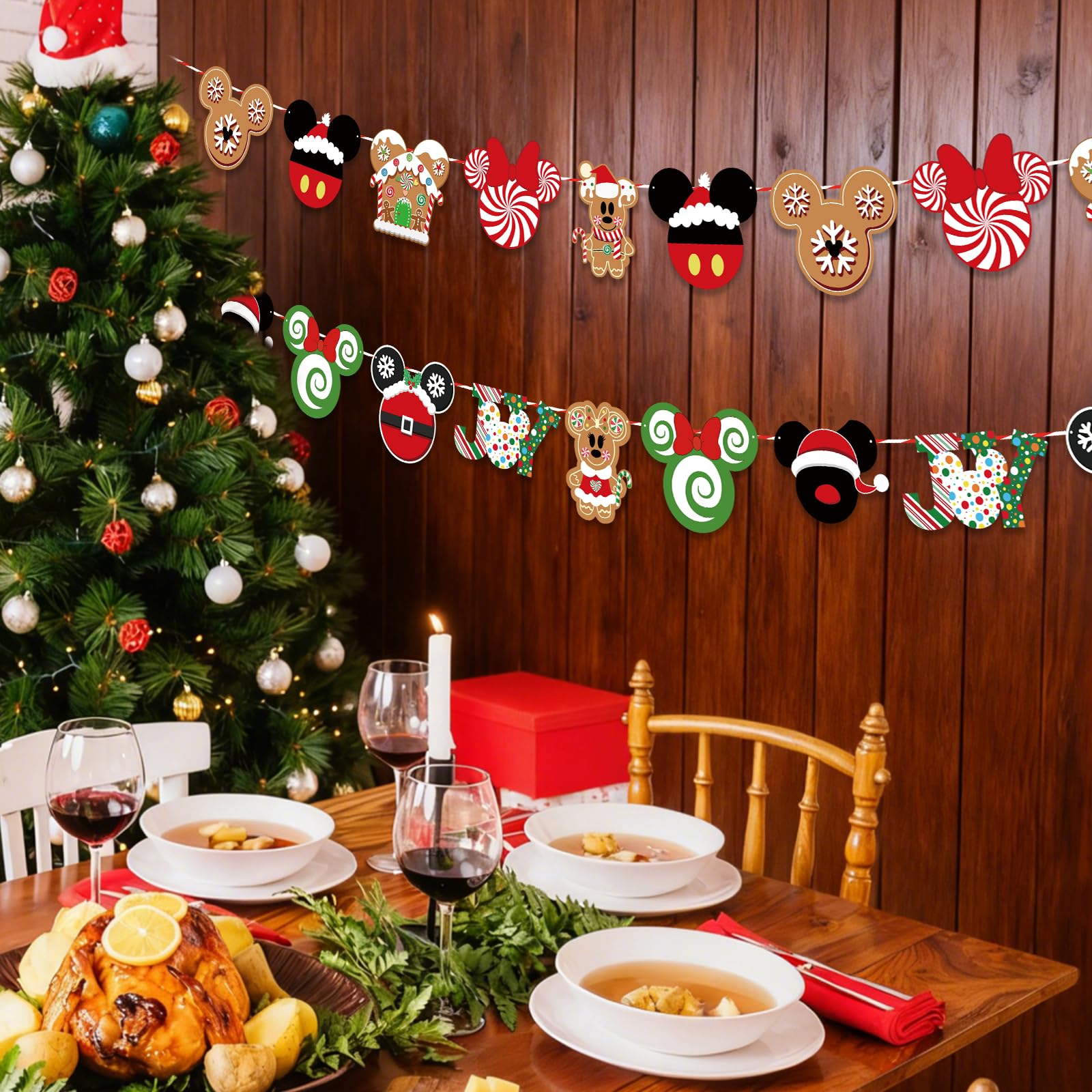Gingerbread mouse banner ideal for winter holiday decor