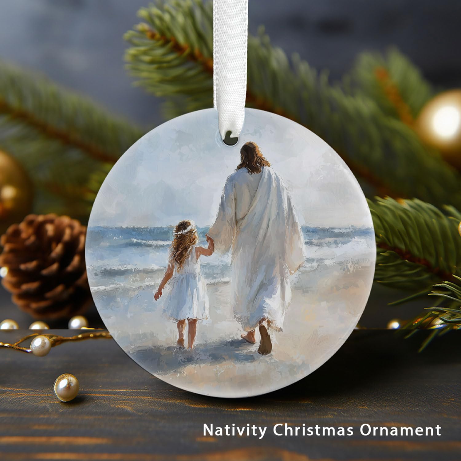 Gift box packaging for baptism ornament