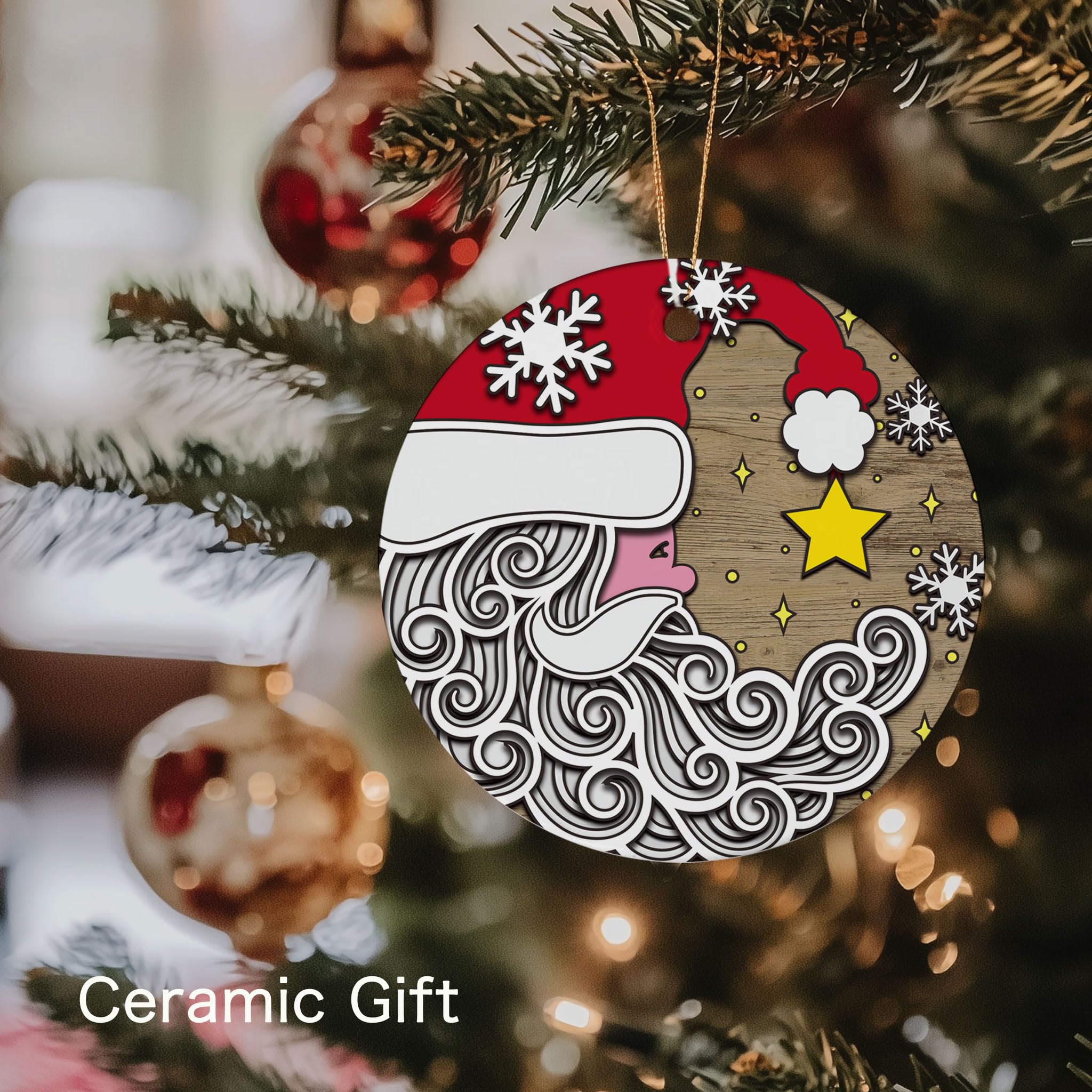 Gold and white hanging string for Santa Moon Ornament