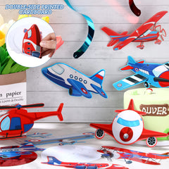 Double tailed spirals for plane themed party decor