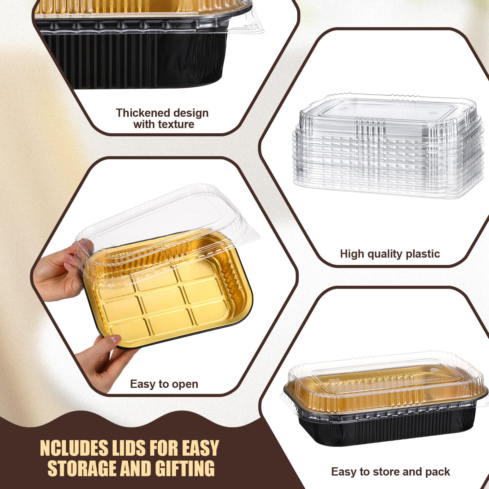 Double thick aluminum baking pans for meal prep and takeout