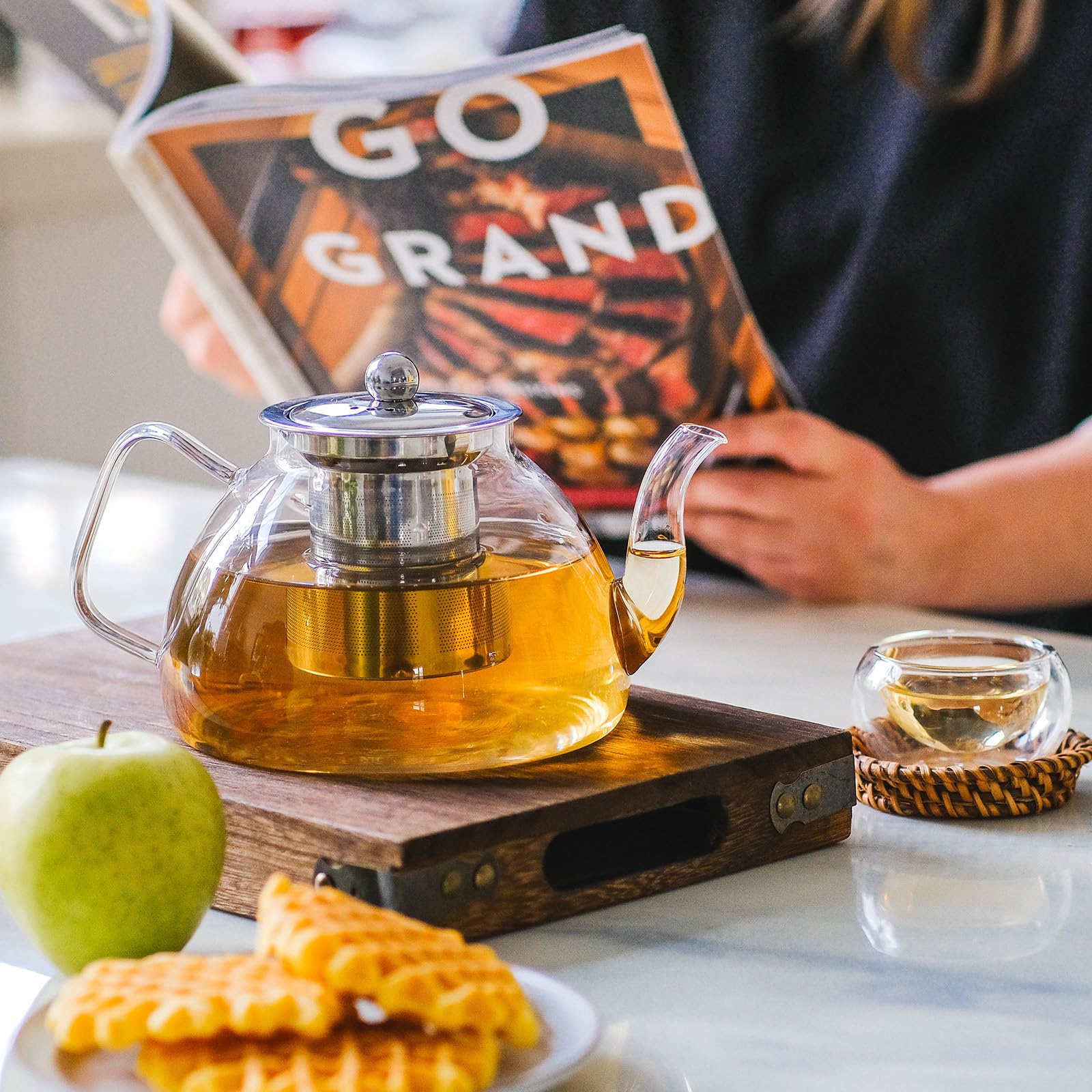 Dishwasher safe glass tea set