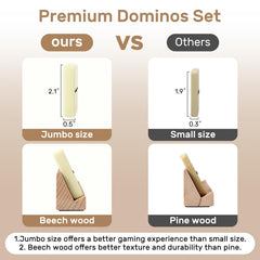 jumbo double six domino tiles size 2.1 by 1.1 inches
