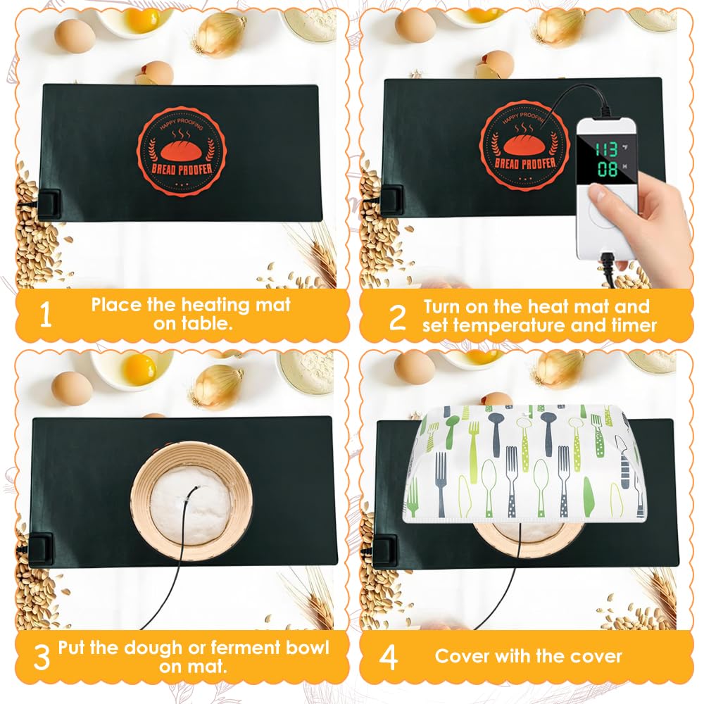 Dough proofing warming mat for home use