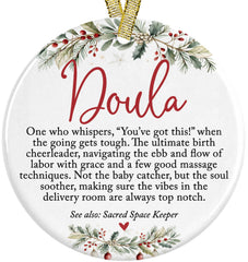Doula ceramic Christmas ornament 3 inch with UV printing