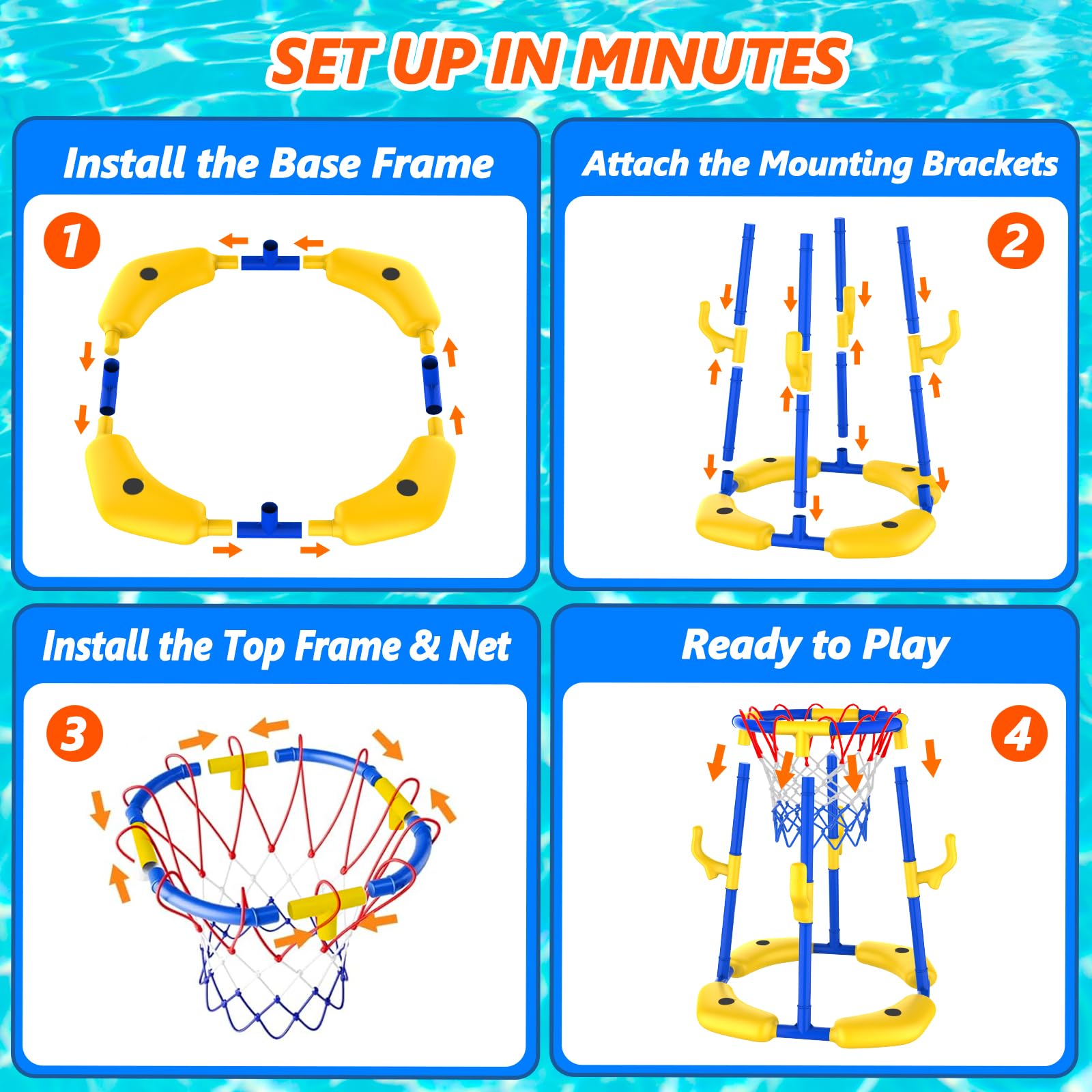 Outdoor pool game set for kids and adults with Doviden logo