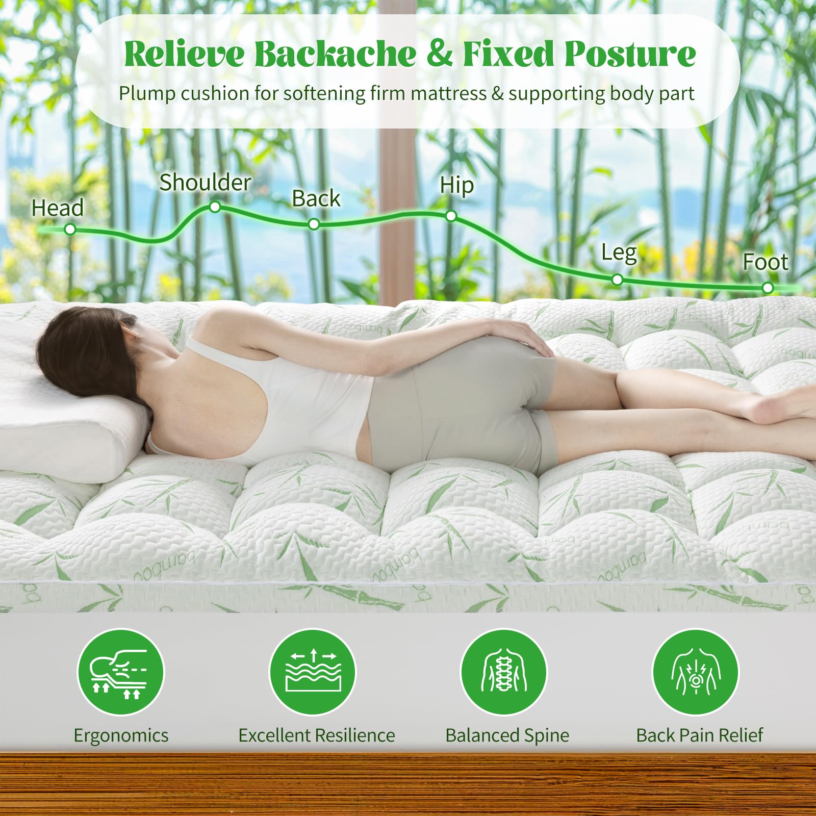 1200gsm down alternative filling mattress topper