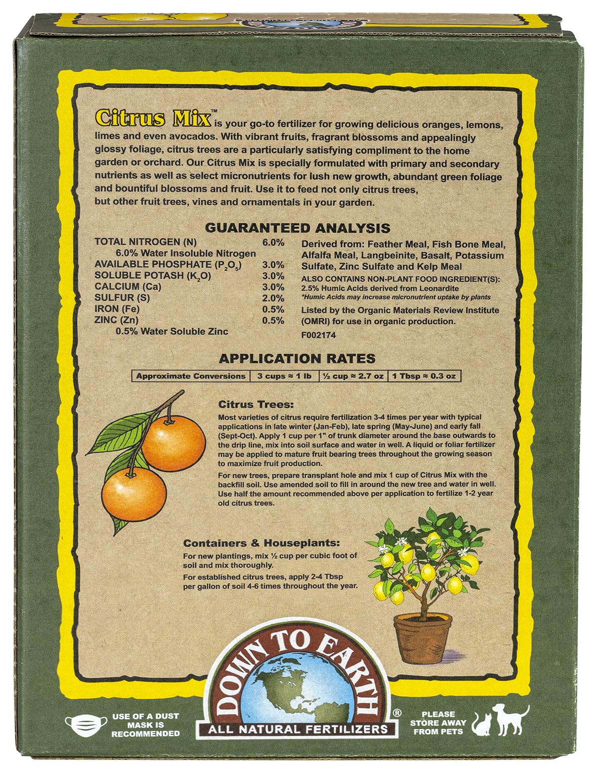 Organic citrus fertilizer for trees Down To Earth