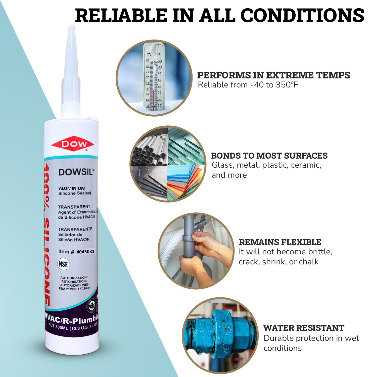 Watertight seal around vents and pipe openings in HVAC installation