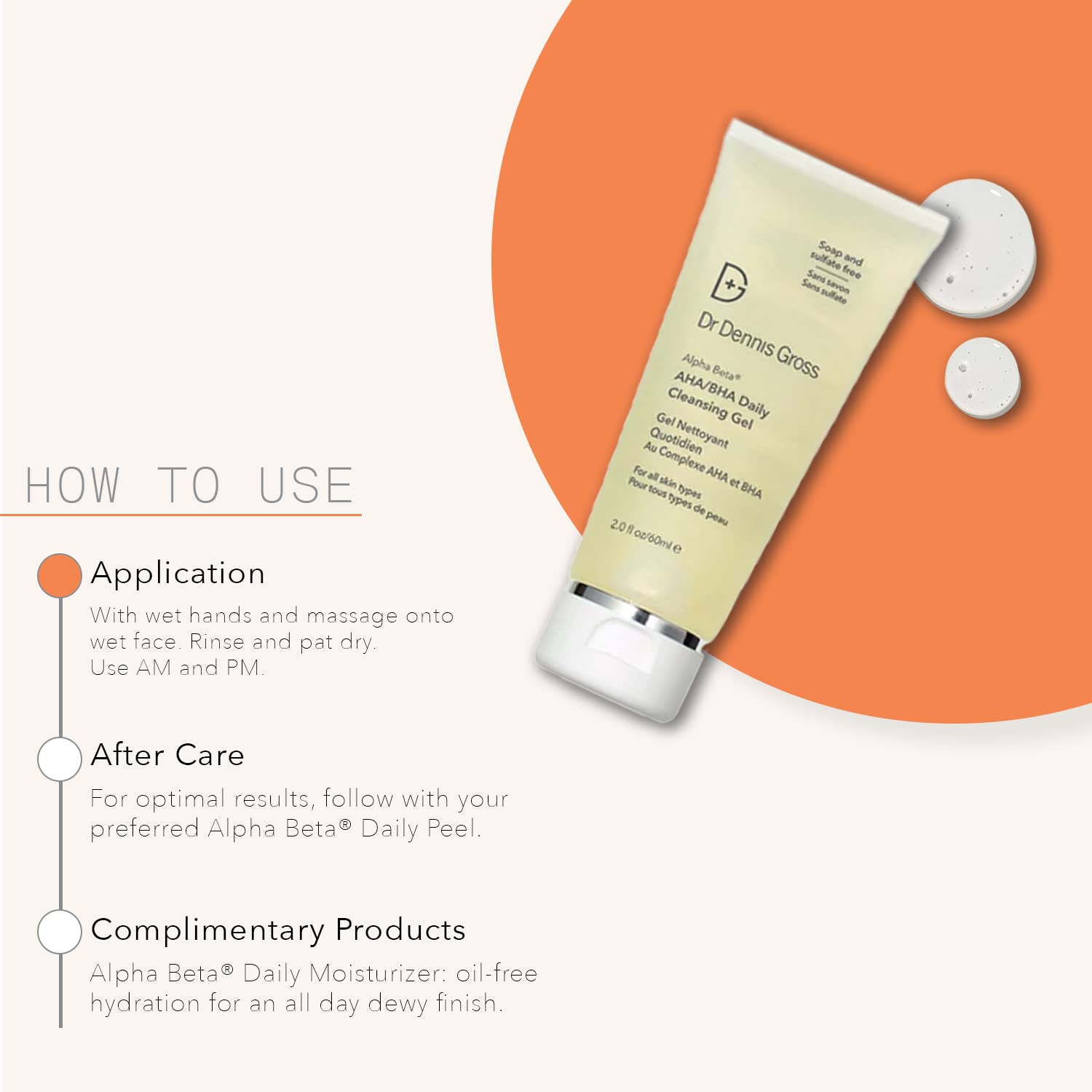 AHA/BHA cleansing gel packaging with 2oz size