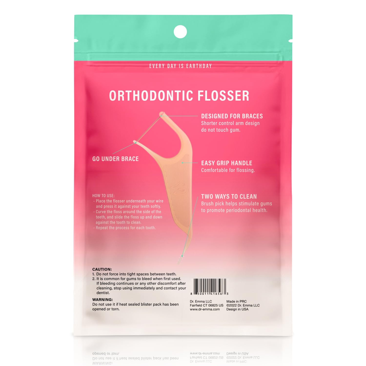 60 count per bag orthodontic flossers two pack