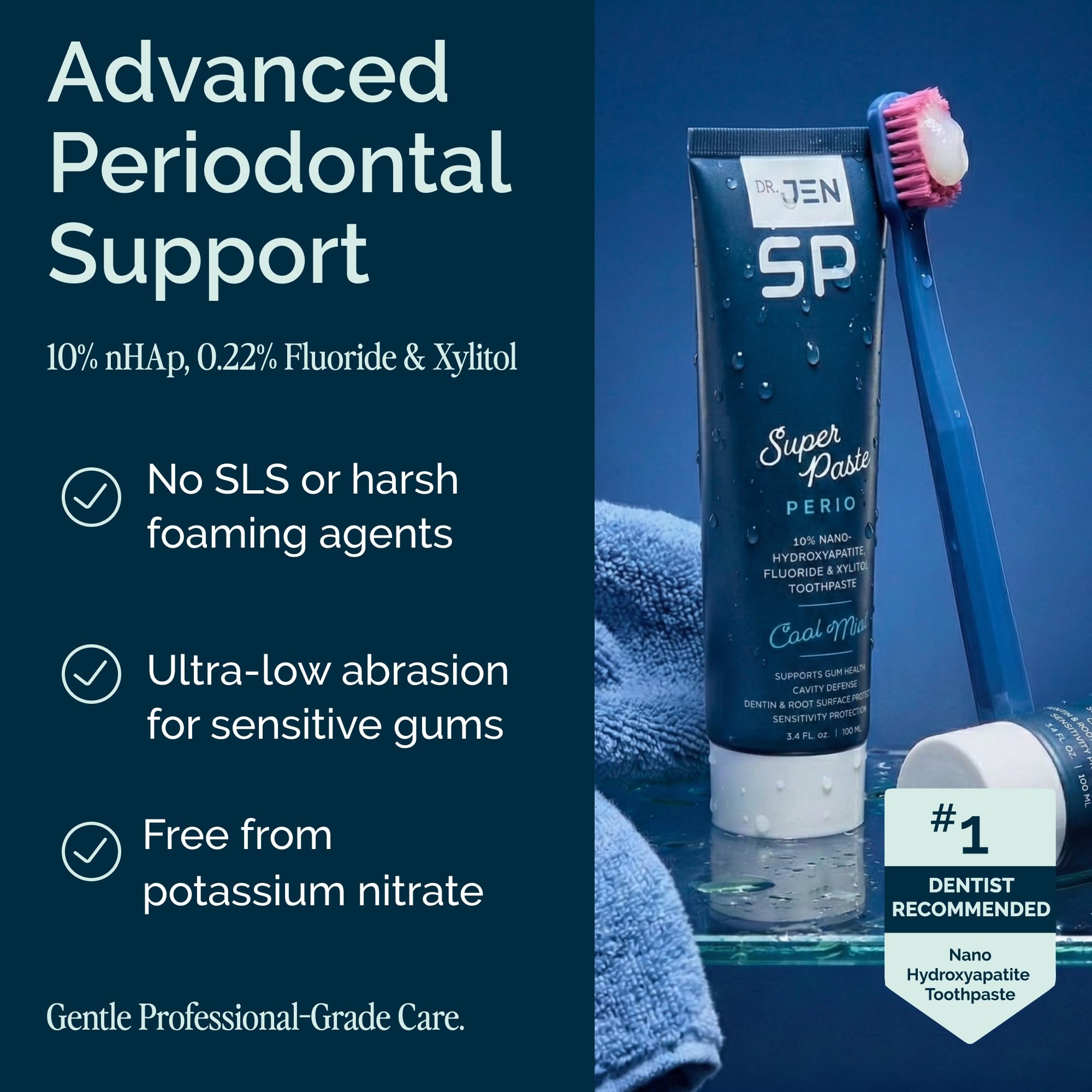 Toothpaste with 10% nano-hydroxyapatite