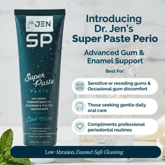 Dr Jen Super Paste Perio Toothpaste tube and label