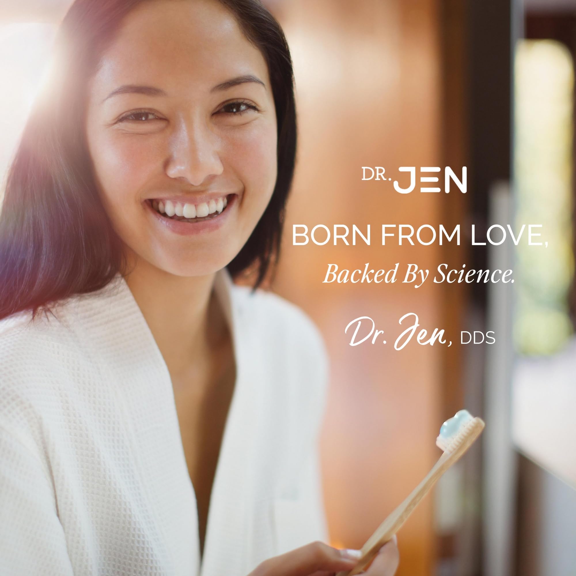 Proprietary essential oil blend in Dr Jen toothpaste